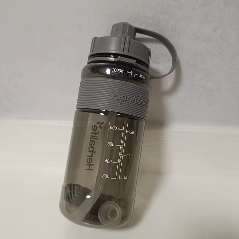Plastic Sports Water Bottle with Straw, Healthy Life Nutrition Bottle, Wholesale Pirce, 1000Ml, Clearance Sale