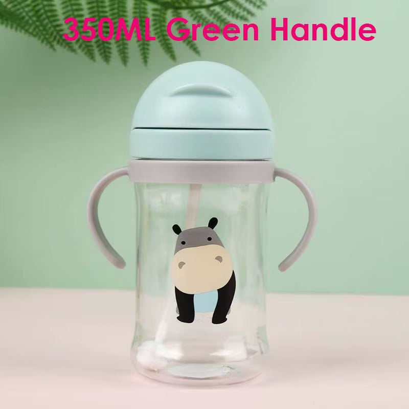 Children Baby Feeding Bottle Cup 420ML Kids Bottle with Handle Sling Infant Drink Training Learning Drinker Water Bottle