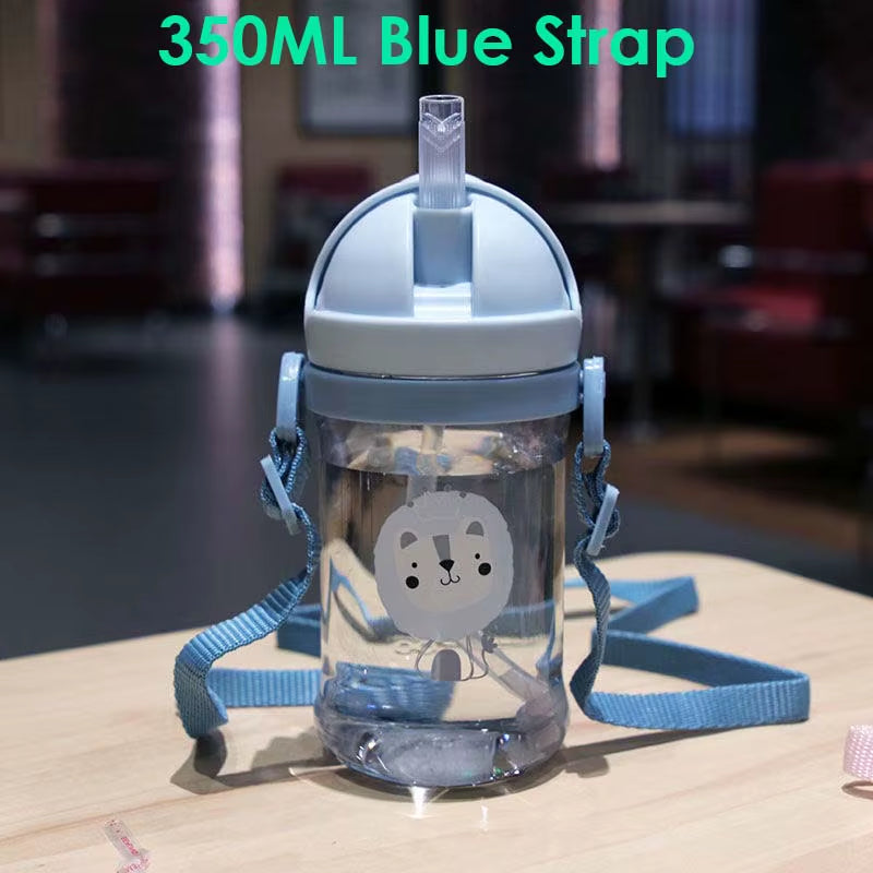 Children Baby Feeding Bottle Cup 420ML Kids Bottle with Handle Sling Infant Drink Training Learning Drinker Water Bottle