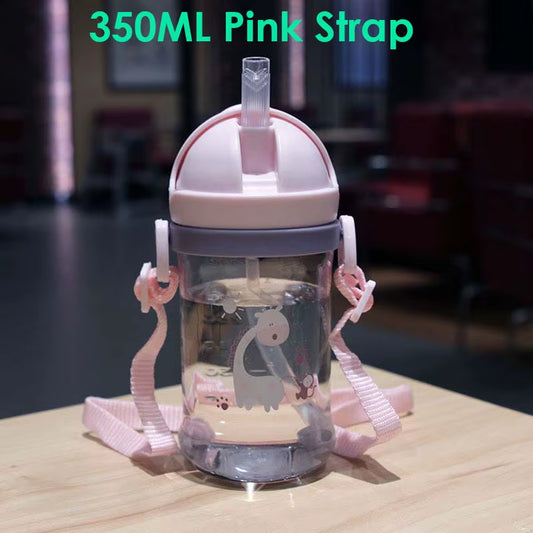 Children Baby Feeding Bottle Cup 420ML Kids Bottle with Handle Sling Infant Drink Training Learning Drinker Water Bottle